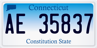 CT license plate AE35837