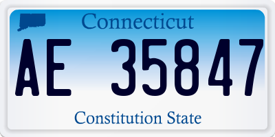 CT license plate AE35847