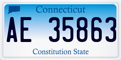 CT license plate AE35863
