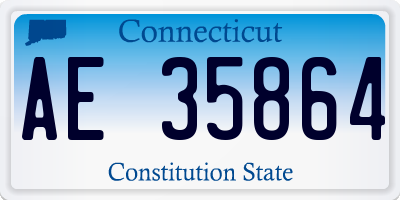 CT license plate AE35864