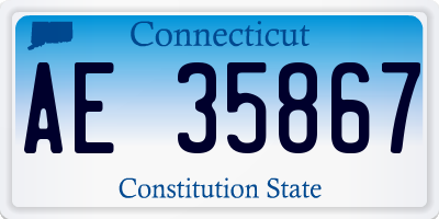 CT license plate AE35867