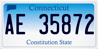 CT license plate AE35872