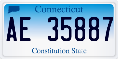 CT license plate AE35887