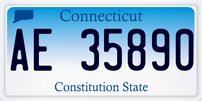 CT license plate AE35890