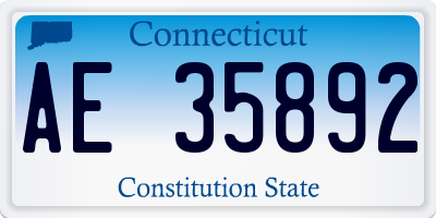 CT license plate AE35892