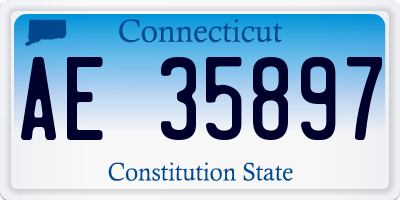 CT license plate AE35897