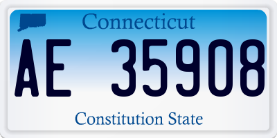 CT license plate AE35908