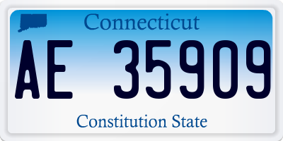 CT license plate AE35909
