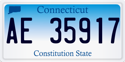 CT license plate AE35917