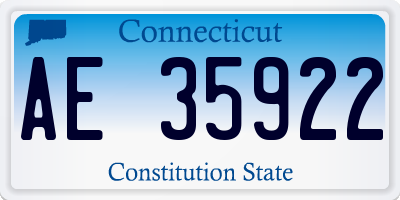 CT license plate AE35922