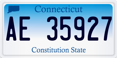 CT license plate AE35927