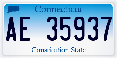 CT license plate AE35937