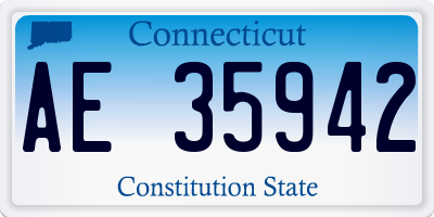 CT license plate AE35942
