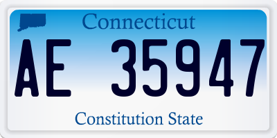 CT license plate AE35947