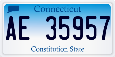 CT license plate AE35957