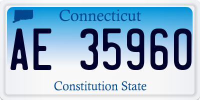 CT license plate AE35960