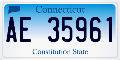 CT license plate AE35961