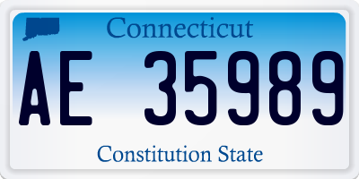 CT license plate AE35989