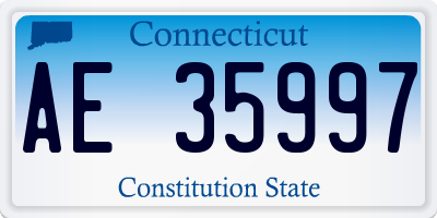 CT license plate AE35997
