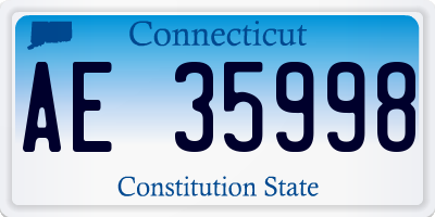 CT license plate AE35998