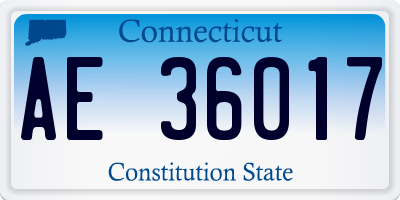 CT license plate AE36017