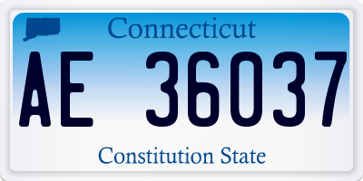 CT license plate AE36037
