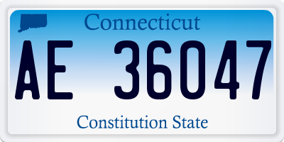 CT license plate AE36047