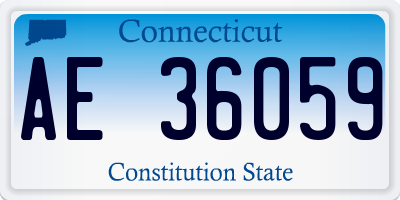 CT license plate AE36059