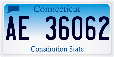 CT license plate AE36062