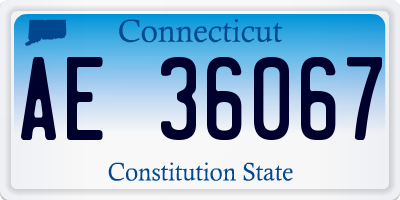 CT license plate AE36067