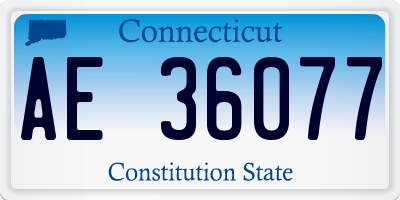 CT license plate AE36077
