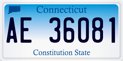 CT license plate AE36081