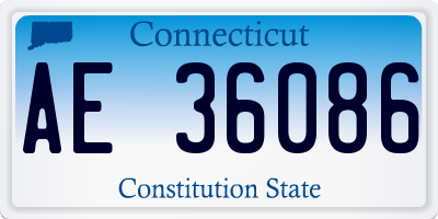 CT license plate AE36086