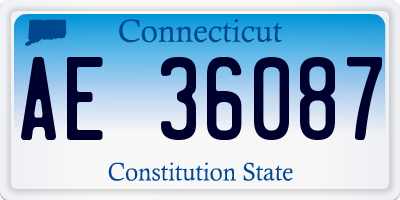 CT license plate AE36087