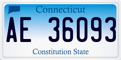 CT license plate AE36093