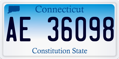 CT license plate AE36098