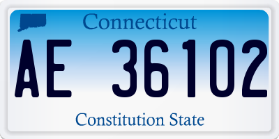 CT license plate AE36102
