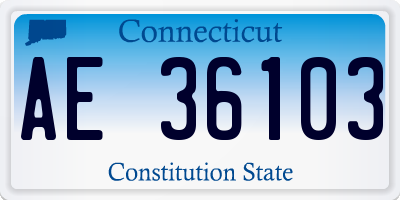 CT license plate AE36103