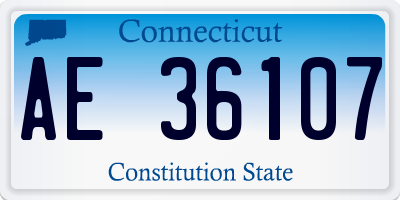 CT license plate AE36107