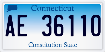CT license plate AE36110