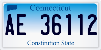 CT license plate AE36112