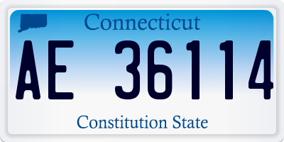 CT license plate AE36114