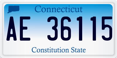 CT license plate AE36115