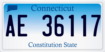 CT license plate AE36117