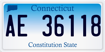 CT license plate AE36118