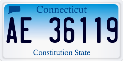 CT license plate AE36119