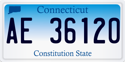 CT license plate AE36120