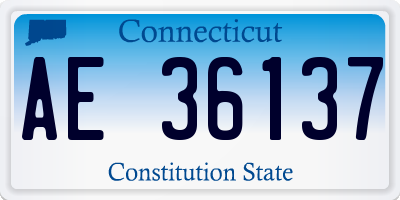 CT license plate AE36137