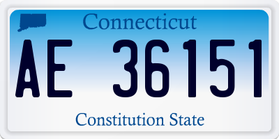 CT license plate AE36151