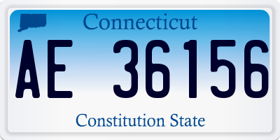 CT license plate AE36156